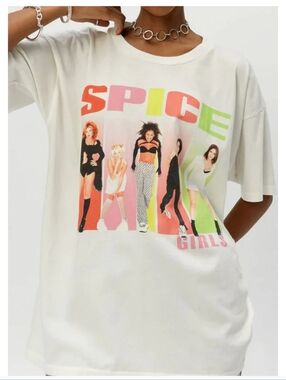 Daydreamer SPICEGIRLS Tee WOMENS MEDIUM WHITE Pastel T-shirt Top Sparkle 2